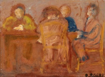 OTTONE ROSAI
(Firenze 1895 - Ivrea 1957)
, Giocatori di carte Anni '50 