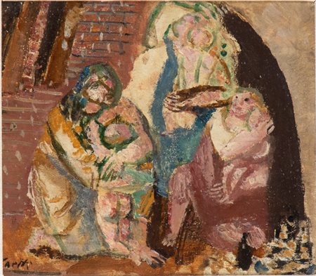 BRUNO SAETTI
(Bologna 1902 - 1984)
, Madri in rifugio  1943