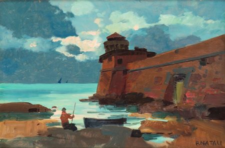 RENATO NATALI
(Livorno 1883 - 1979)
, Il Castello di Livorno  1965 ca.
