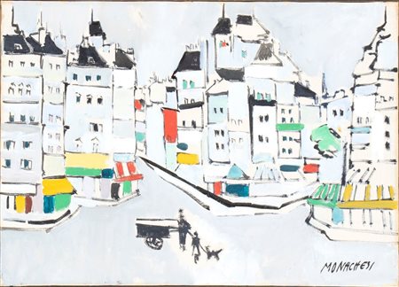 SANTE MONACHESI
(Macerata 1910 - Roma 1991)
, Strade di Parigi 