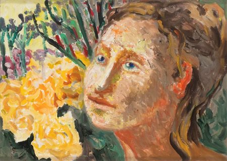 CARLO LEVI
(Torino 1902 - Roma 1975)
, Ritratto con fiori gialli 