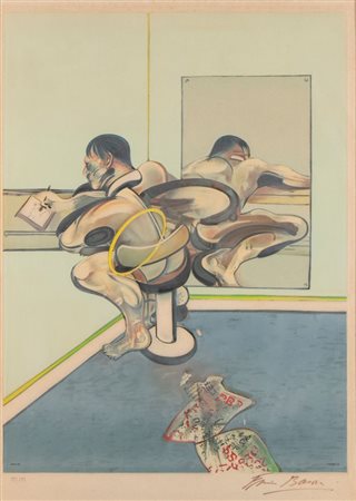 FRANCIS BACON
(Dublino 1909 - Madrid 1992)
, Figure writing reflected in a mirror 1977