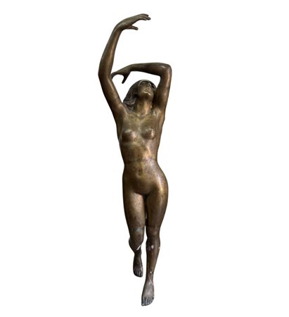 Scultura in bronzo dorato, periodo XIX/XX secolo, raffigurante Nudo di donna...