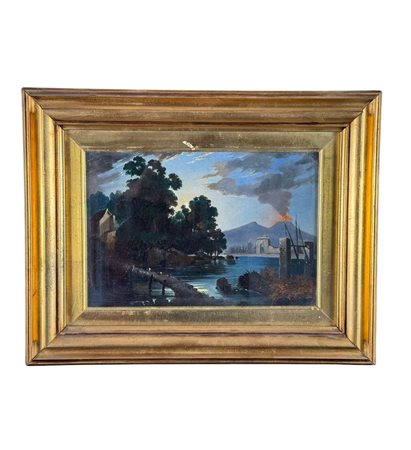 Dipinto olio su cartoncino, periodo XIX secolo scuola italiana raffigurante...