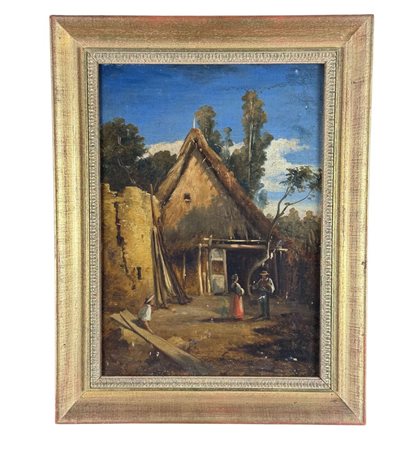 Dipinto olio su tela, periodo XIX secolo scuola italiana raffigurante...