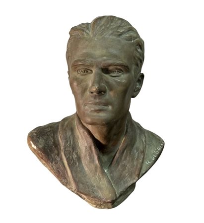 Scultura calco in gesso, periodo XX secolo, raffigurante Busto maschile...
