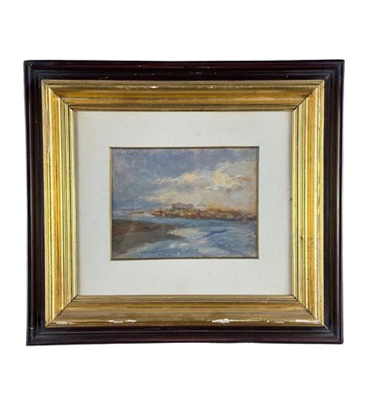 Dipinto olio su cartoncino, periodo XX secolo scuola italiana raffigurante...