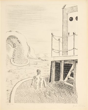 Giorgio De Chirico "Il bagnante solitario" 1934
litografia
cm 28,5x22,8
Firmata