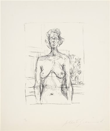 ALBERTO GIACOMETTI "Nu Aux Fleurs" 1960
litografia stampata su carta BFK Rives
c