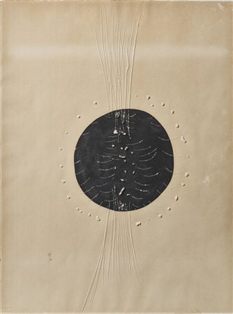 Lucio Fontana "Concetto spaziale" 1968
acquatinta con rilievi e buchi
cm 64,2x48