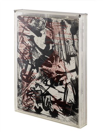 Emilio Vedova "Dai 5 mondi" 1969/71
cartella in plexiglass contenente cinque lit