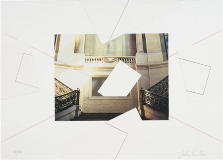 Giulio Paolini "Prologo" 1993
litografia a colori fustellata e collage
cm 50x70