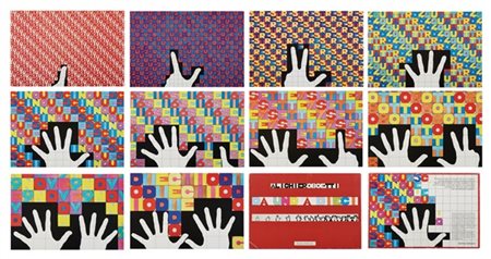 ALIGHIERO BOETTI "Da uno a dieci" 
cartella e venti tavole sciolte in cartoncino