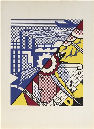 Roy Lichtenstein "Industry and the Arts" 1969
serigrafia a colori su carta Fabri