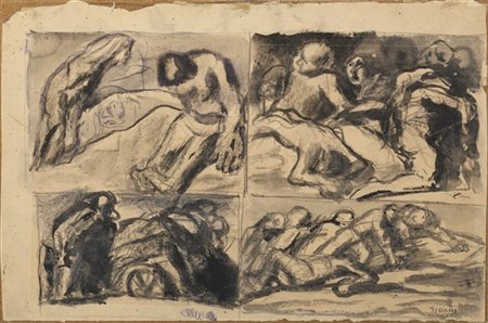 Mario Sironi "Composizione" 1947 circa
tempera, tempera diluita, matita grassa,