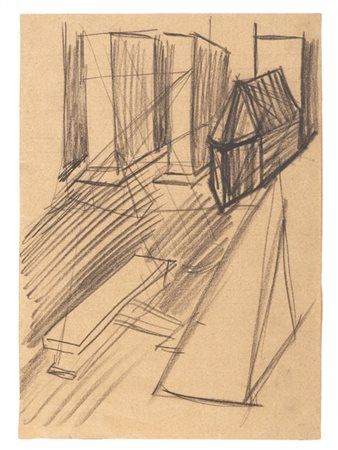 Mario Sironi "Architetture" 1924 circa
matita grassa e matita su carta di quader