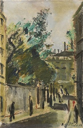 Filippo de Pisis "Via di Parigi" 1927
olio su tela
cm 40,5x26,5
Firmato e datato