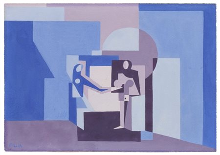 Fillia "Senza titolo (Amori meccanici)" 1927
tempera su carta
cm 23,2x33,3
Firma