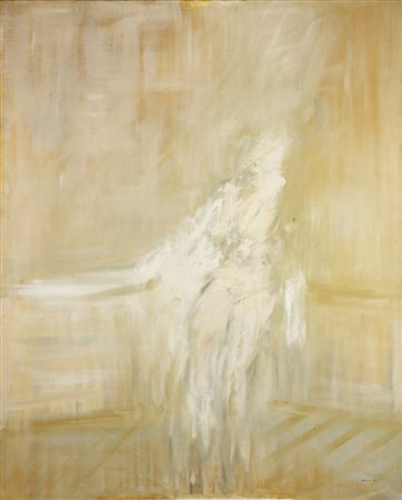 Giuseppe Ajmone "Dopo il bagno" 1965
olio su tela
cm 161x130
Firmato e datato 65