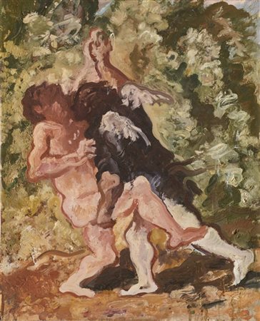 Felice Carena "L'Angelo e Giacobbe" 1949
olio su tavola
cm 55x45
Firmato, titola