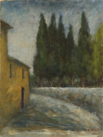 Ottone Rosai "Strada" 1945
olio su cartone
cm 49,1x36,6
Firmato in basso a destr