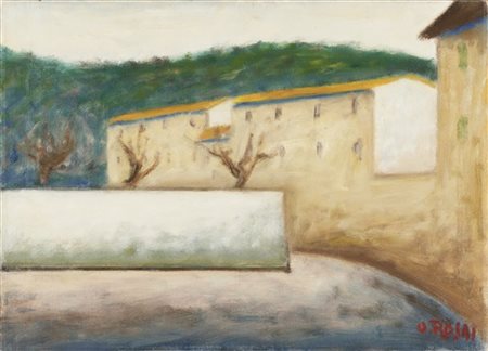 Ottone Rosai "Paese" 1955
olio su tela
cm 50,5x69,9
Firmato in basso a destra

P