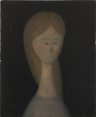 Antonio Bueno "Ritratto di ragazza" 1958 circa
olio su tela
cm 60x50
Firmato in