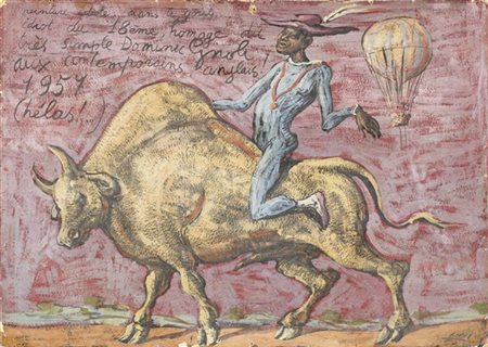 DOMENICO GNOLI "Peinture Idiote" 1957
tecnica mista su carta applicata cartone
c