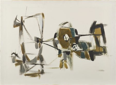 Sergio Romiti "Composizione (Disegno su tela)" 1952 (gennaio - marzo)
olio su te