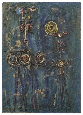 Roberto Crippa "Totem" anni '50 - '60
olio e tecnica mista su faesite
cm 69x49
