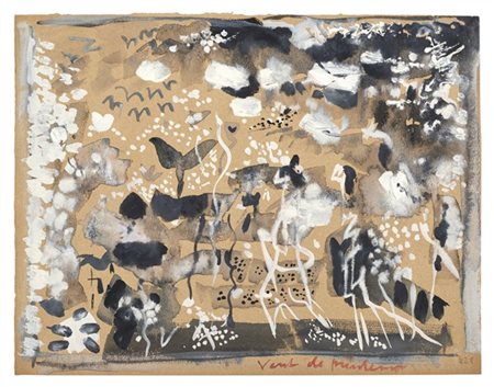 André Masson "Vent de printemps" 1956
tecnica mista su carta
cm 23,5x30,5
Titola