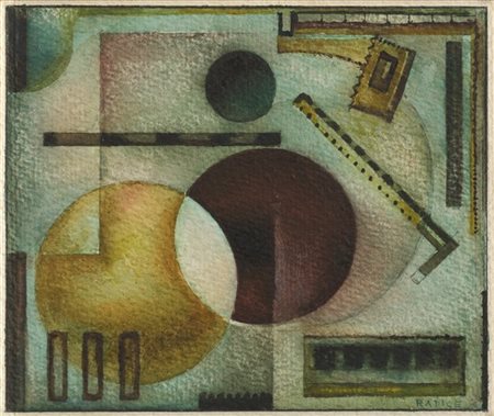 Mario Radice  "Composizione 3 S.f.e." 1940  tecnica mista su carta  cm 12,8x15,4