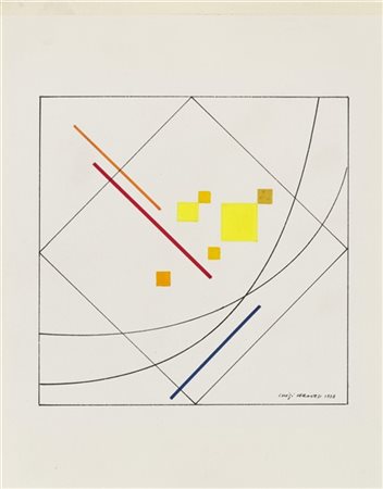 Luigi Veronesi "Composizione" 1938
china e tempera su carta
cm 24,4x19,3
Firmato