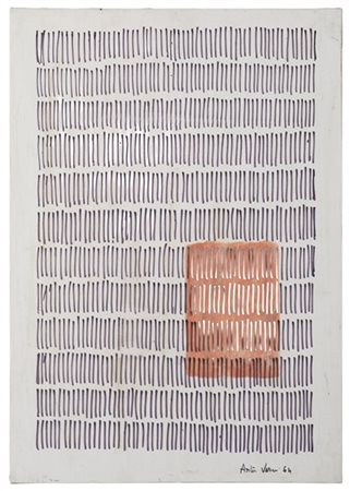 Arturo Vermi "Diario" 1964
tempera e pennarello su cartoncino applicato su tela