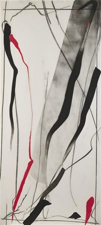 Agostino Ferrari "Evento "F"" 1986
acrilico, sabbia e grafite su tela
cm 300x135