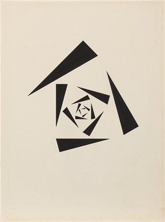 MAX BILL "Konstruktion in 15 quadraten x = 5" 1942
tempera su cartoncino
cm 33x2