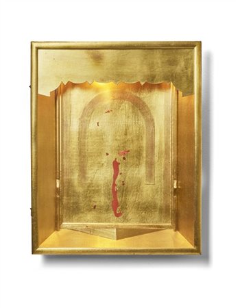 KRIS MARTIN "Stabat Mater" 2010
teca in legno dipinta, vetro, lampadina e impian