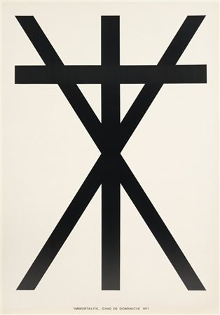 GINO DE DOMINICIS "Immortalità" 1971
manifesto (litografia per l'esposizione all