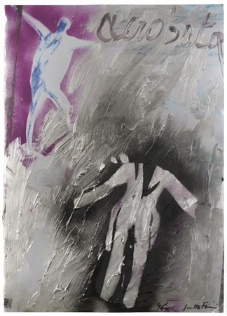 Giosetta Fioroni "L'acrobata sul filo" 1996acrilico, spray e smalto su cartacm 7