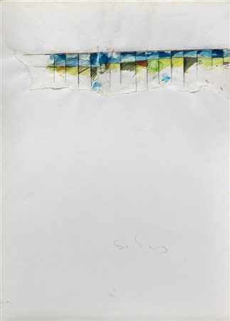 Mario Schifano "Senza titolo" 1977
pennarelli, grafite e collage su carta
cm 100