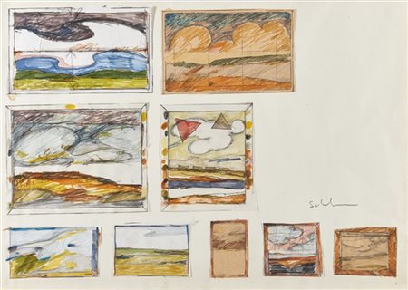 Mario Schifano "Senza titolo" primi anni '70
pennarelli, grafite e collage su ca