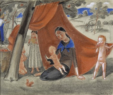 KNAP JAN Chrudim (Rep. Ceca) 1949 senza titolo 1995 tecnica mista su carta...