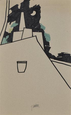 TADINI EMILIO Milano 1927 - 2002 senza titolo 1989 tecnica mista su...