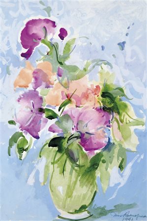 ROMAGNA MIRO Venezia 1927 - 2006 Vaso di fiori 1992 acquerello su carta 47x31...