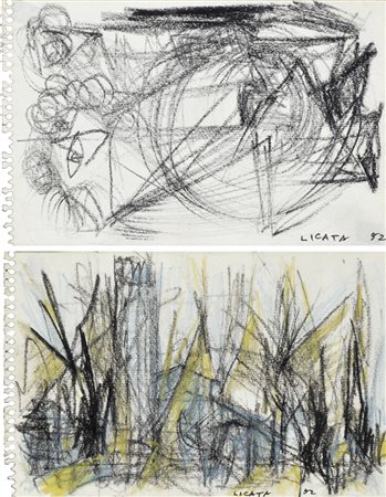 LICATA RICCARDO Torino 1929 - Venezia 2014 senza titolo 1952 lotto di 2...