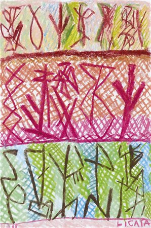 LICATA RICCARDO Torino 1929 - Venezia 2014 senza titolo tecnica mista su...