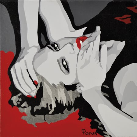 PAPAS SILVIA Conegliano 1969 A very private affair acrilici su tela 40x40...