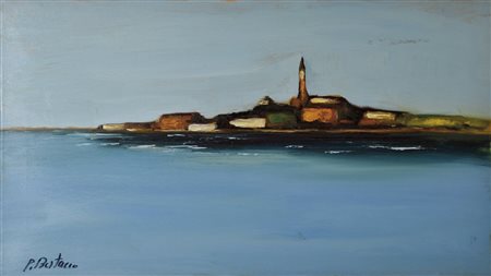 BERTACCO PIERO San Donà di Piave 1924 - 1984 Paesaggio marino olio su tela...
