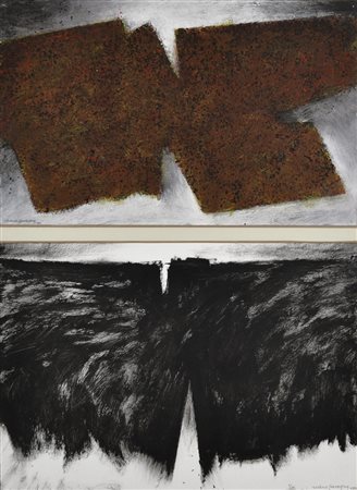 ZAVAGNO NANE Pordenone 1932 senza titolo 2005 lotto di 2 acrilici e tecnica...