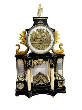 JUSTIN CHRYSOSTÔME SANSON  
Orologio da appoggio Biedermeier viennese con automa 1820 circa
 Altezza x larghezza x profondità: 64 x 38 x 16 cm.